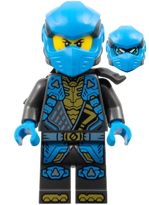 Source: BrickLink Nya - Dragons Rising, Tunic with Shoulder Armor, Head Wrap, Scabbard