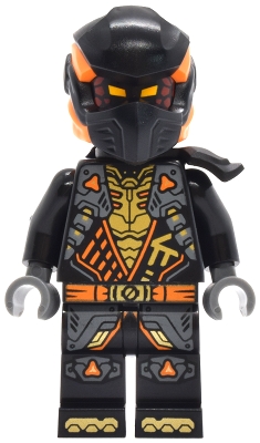 Source: BrickLink Cole - Dragons Rising, Tunic with Shoulder Armor, Head Wrap, Scabbard