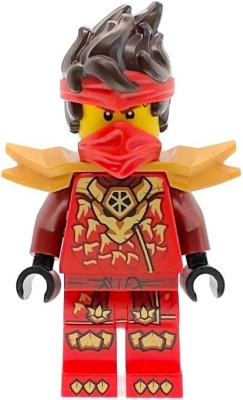 Source: BrickLink Kai - Dragons Rising, Tunic with Dragon Head, Hair, Wide Pearl Gold Shoulder Armor