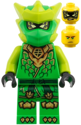 Source: BrickLink Lloyd - Dragons Rising, Tunic with Dragon Head, Helmet