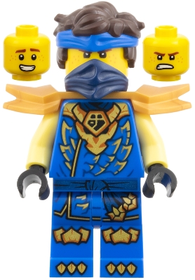 Source: BrickLink Jay - Dragons Rising, Tunic with Dragon Head, Hair, Wide Pearl Gold Shoulder Armor