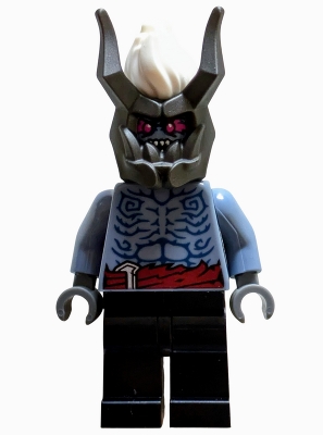 Source: BrickLink Oni Warrior - Sand Blue Torso, Black Legs