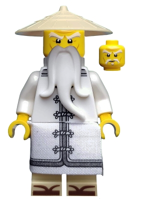 Sensei Wu - The LEGO Ninjago Movie, White Robe, Zori Sandals, Raised Eyebrows