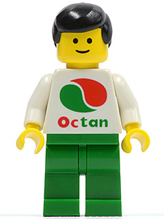 Octan - White Logo, Green Legs, Black Male Hair