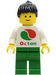 Octan - White Logo, Green Legs, Black Ponytail Hair