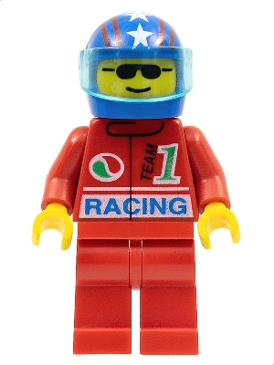 Octan - Racing, Red Legs, Blue Helmet 4 Stars & Stripes, Trans-Light Blue Visor