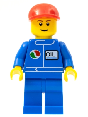 Octan - Blue Oil, Blue Legs, Red Short Bill Cap, Reddish Brown Eyebrows