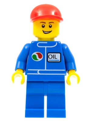 Octan - Blue Oil, Blue Legs, Red Short Bill Cap, Open Grin