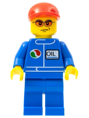 Octan - Blue Oil, Blue Legs, Red Short Bill Cap, Orange Sunglasses