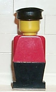 Legoland - Red Torso, Black Legs, Black Hat