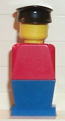Legoland - Red Torso, Blue Legs, Black Hat