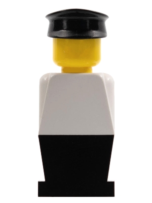 Legoland - White Torso, Black Legs, Black Hat