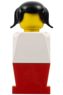 Legoland - White Torso, Red Legs, Black Pigtails Hair
