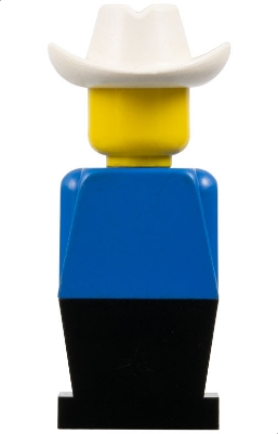 Legoland - Blue Torso, Black Legs, White Cowboy Hat