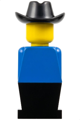 Legoland - Blue Torso, Black Legs, Black Cowboy Hat