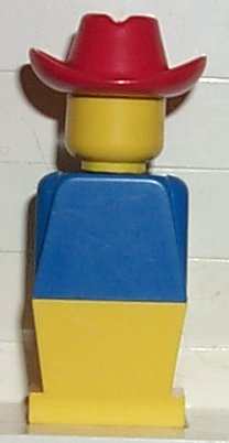 Legoland - Blue Torso, Yellow Legs, Red Cowboy Hat