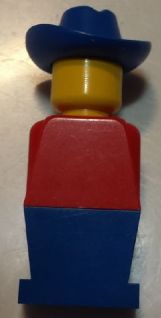 Legoland - Red Torso, Blue Legs, Blue Cowboy Hat
