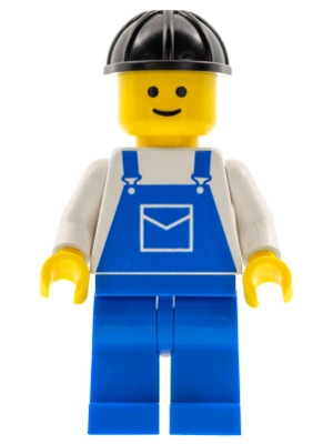 Overalls Blue with Pocket, Blue Legs, Black Construction Helmet