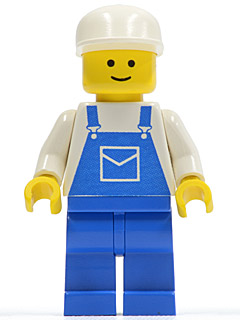 Overalls Blue with Pocket, Blue Legs, White Cap