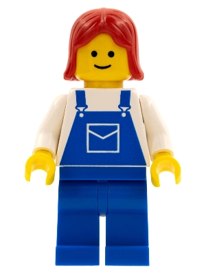 Overalls Blue with Pocket, Blue Legs, Red Female Hair