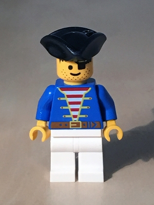 Pirate Blue Jacket White Legs, Black Pirate Triangle Hat Reissue