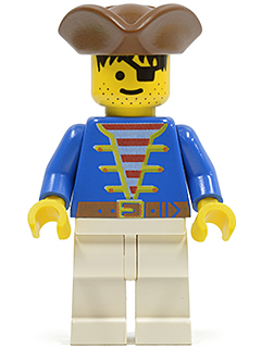 Pirate Blue Jacket, White Legs, Brown Pirate Triangle Hat