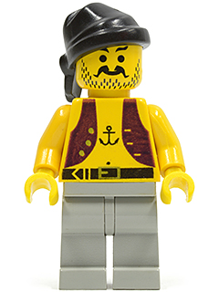Pirate Anchor Shirt, Light Gray Legs, Black Bandana