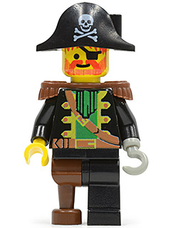 Captain Red Beard - Brown Epaulettes, Pirate Hat with Skull and Crossbones