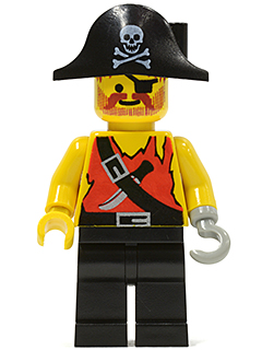 Pirate Shirt with Knife, Black Legs, Black Pirate Hat with Skull