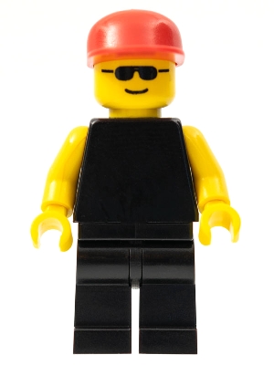 Plain Black Torso with Yellow Arms, Black Legs, Sunglasses, Red Cap