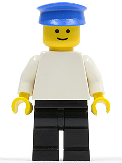 Plain White Torso with White Arms, Black Legs, Blue Hat