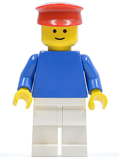 Plain Blue Torso with Blue Arms, White Legs, Red Hat