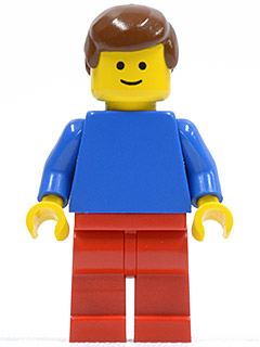 Plain Blue Torso with Blue Arms, Red Legs, Brown Male Hair