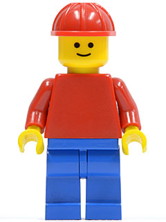Plain Red Torso with Red Arms, Blue Legs, Red Construction Helmet