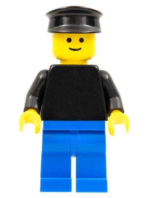 Plain Black Torso with Black Arms, Blue Legs, Black Hat