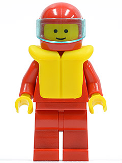 Plain Red Torso with Red Arms, Red Legs, Red Helmet, Trans-Light Blue Visor, Life Jacket