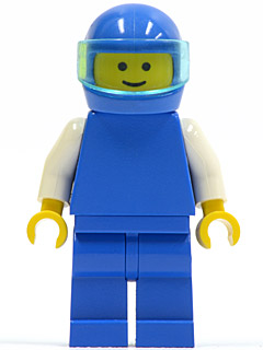 Plain Blue Torso with White Arms, Blue Legs, Blue Helmet, Trans-Light Blue Visor