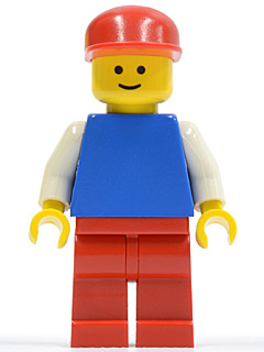 Plain Blue Torso with White Arms, Red Legs, Red Cap