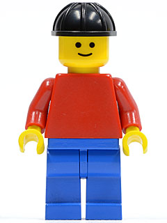 Plain Red Torso with Red Arms, Blue Legs, Black Construction Helmet