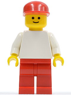 Plain White Torso with White Arms, Red Legs, Red Cap