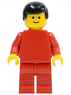 Plain Red Torso with Red Arms, Red Legs, Black Male Hair