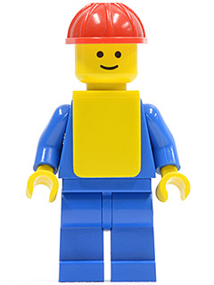 Plain Blue Torso with Blue Arms, Blue Legs, Red Construction Helmet, Yellow Vest