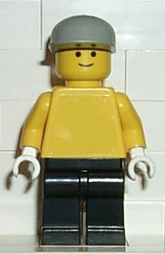 Plain Yellow Torso with Yellow Arms, Black Legs, Light Gray Cap