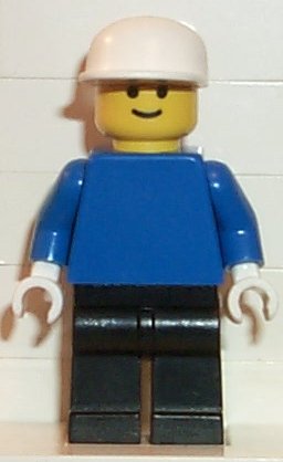 Plain Blue Torso with Blue Arms, Black Legs, White Cap
