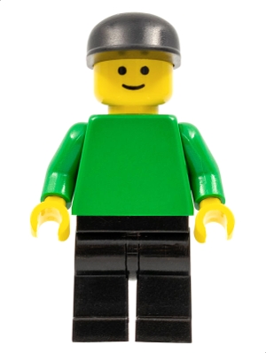 Plain Green Torso with Green Arms, Black Legs, Black Cap