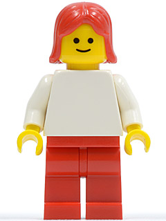 Plain White Torso with White Arms, Red Legs, Red Female Hair