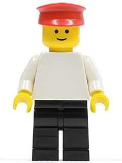 Plain White Torso with White Arms, Black Legs, Red Hat