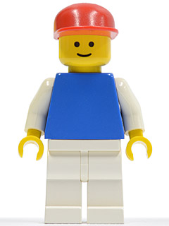 Plain Blue Torso with White Arms, White Legs, Red Cap