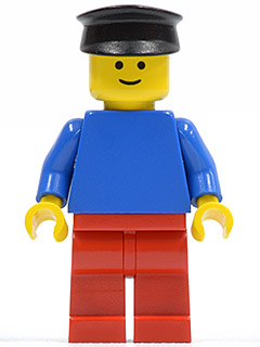 Plain Blue Torso with Blue Arms, Red Legs, Black Hat