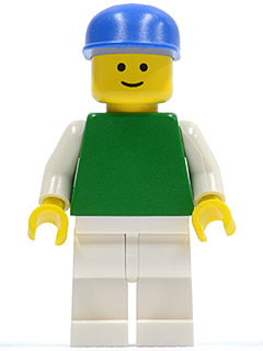 Plain Green Torso with White Arms, White Legs, Blue Cap